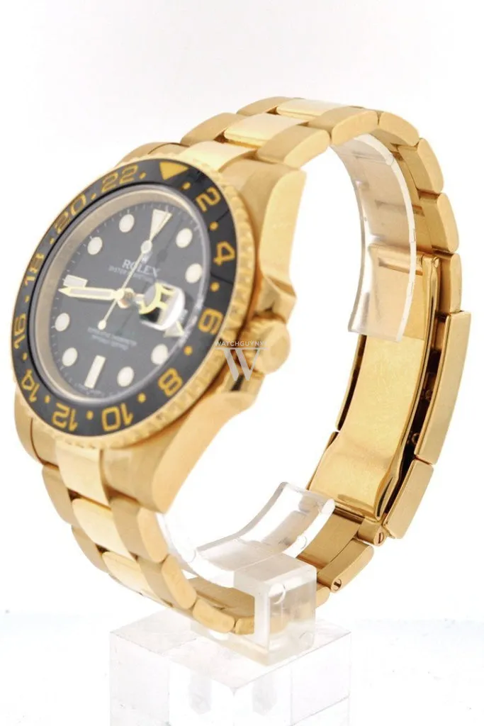 Rolex GMT Master II Black Dial Bracelet 18kt Yellow Gold Men's Watch 116718 Pre-Owned