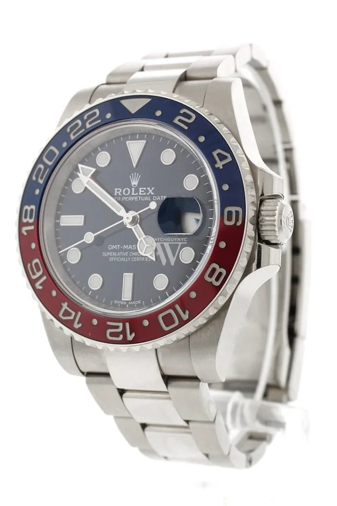 Rolex GMT Master II Blue Dial 18kt White Gold Oyster Bracelet Men's Watch 116719BLRO 116719