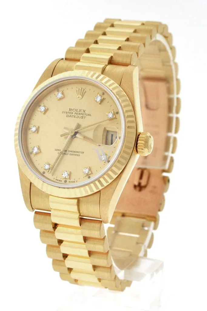 Rolex Lady-Datejust 31 Champagne Dial 18K Yellow Gold President Ladies Watch 178278 Pre-owned