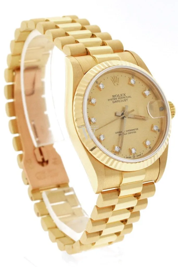 Rolex Lady-Datejust 31 Champagne Dial 18K Yellow Gold President Ladies Watch 178278 Pre-owned