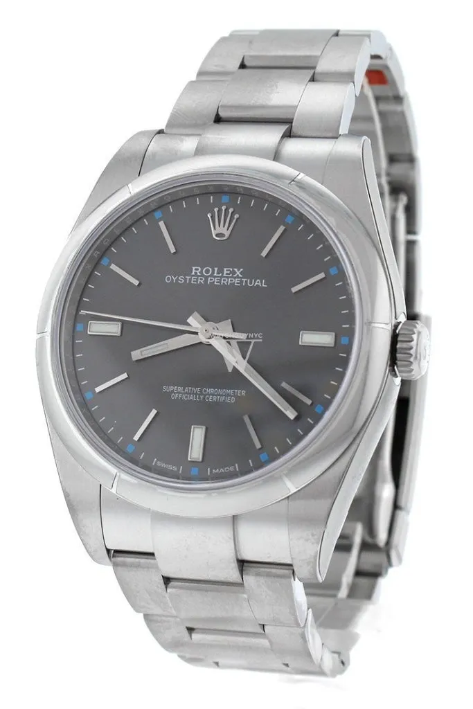 ROLEX OYSTER PERPETUAL 39 Rhodium Dial Men's Watch 114300