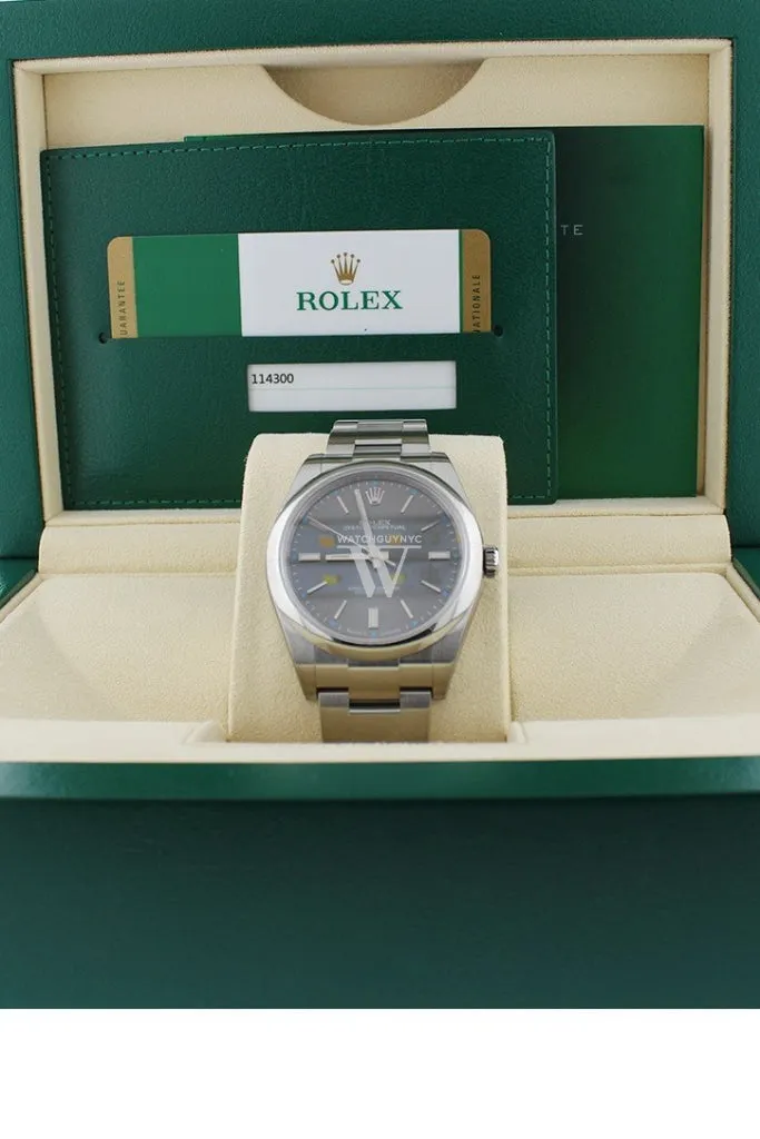 ROLEX OYSTER PERPETUAL 39 Rhodium Dial Men's Watch 114300