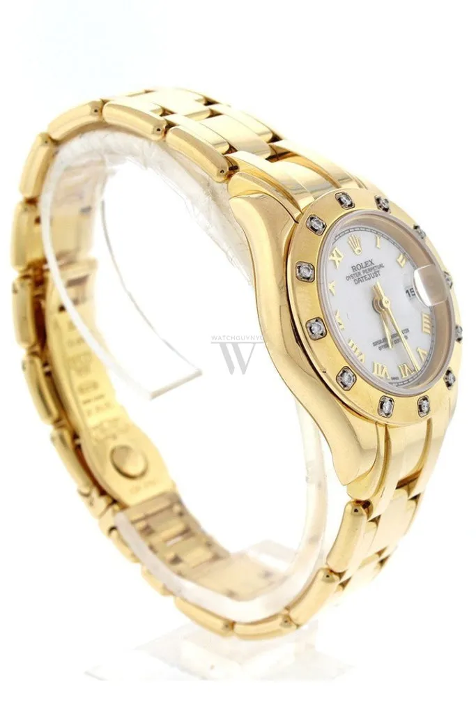 Rolex Oyster Perpetual Pearlmaster 18kt Yellow Gold Diamond Ladies Watch 80318