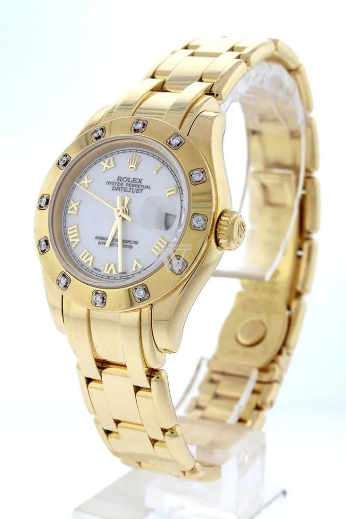 Rolex Oyster Perpetual Pearlmaster 18kt Yellow Gold Diamond Ladies Watch 80318