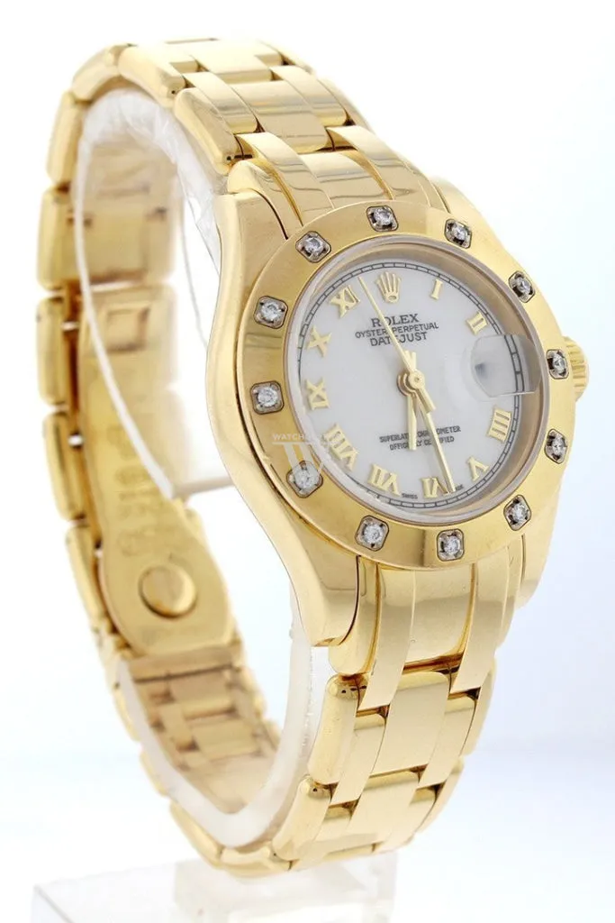 Rolex Oyster Perpetual Pearlmaster 18kt Yellow Gold Diamond Ladies Watch 80318