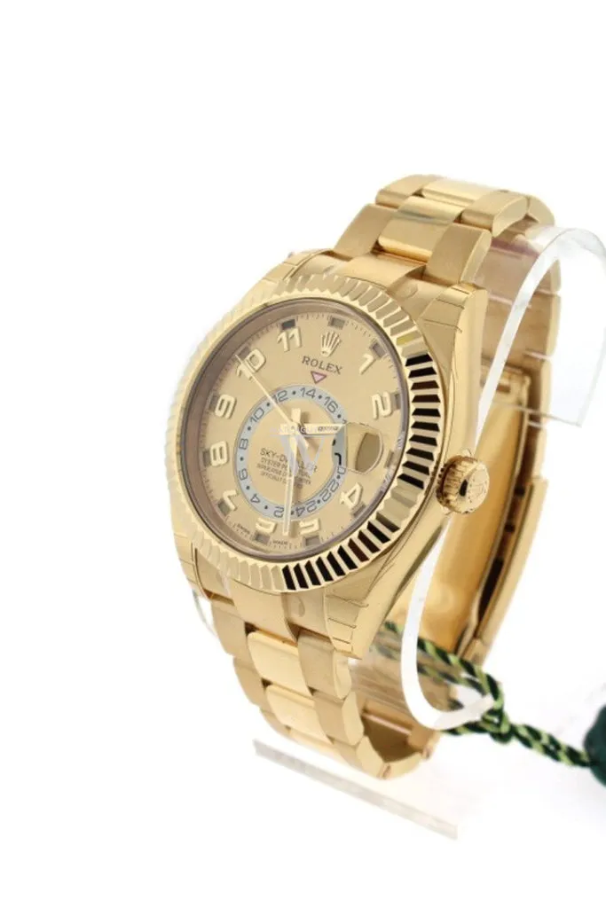 Rolex Sky-Dweller 42 Champagne Arabic Dial Yellow Gold Men's Watch 326938