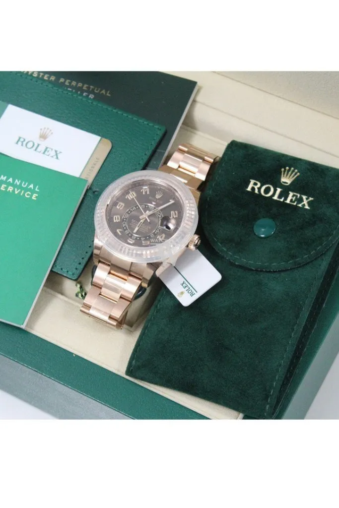 ROLEX Sky-Dweller 42 Chocolate Dial Rose Gold Men's Watch 326935
