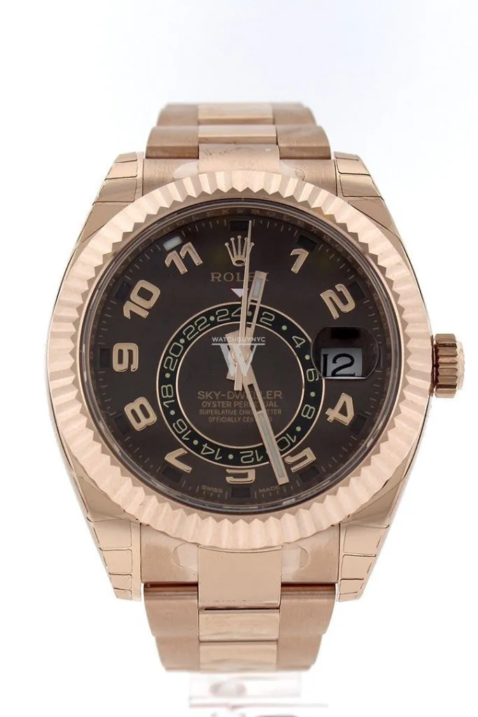 ROLEX Sky-Dweller 42 Chocolate Dial Rose Gold Men's Watch 326935