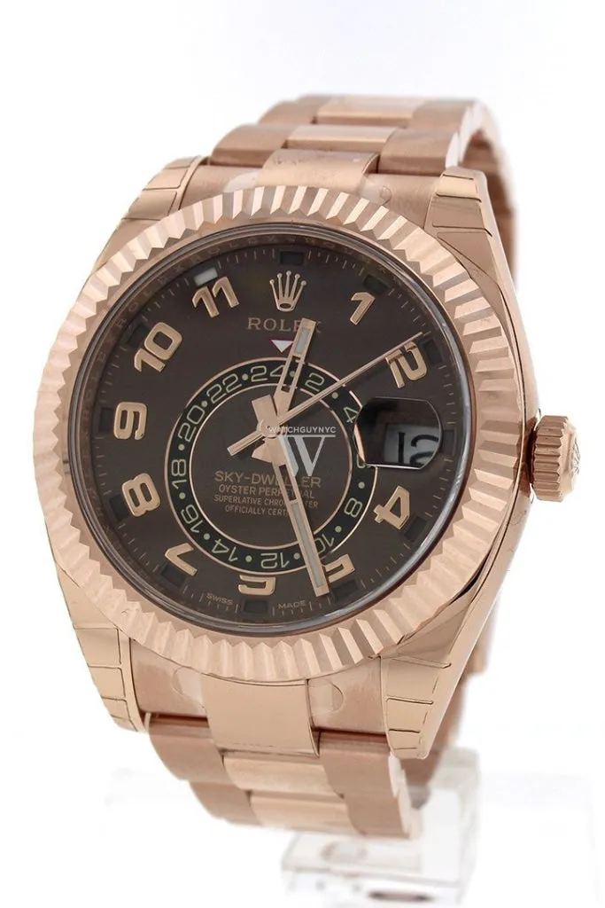 ROLEX Sky-Dweller 42 Chocolate Dial Rose Gold Men's Watch 326935
