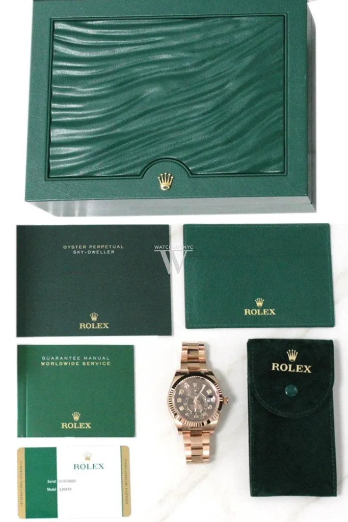 ROLEX Sky-Dweller 42 Chocolate Dial Rose Gold Men's Watch 326935