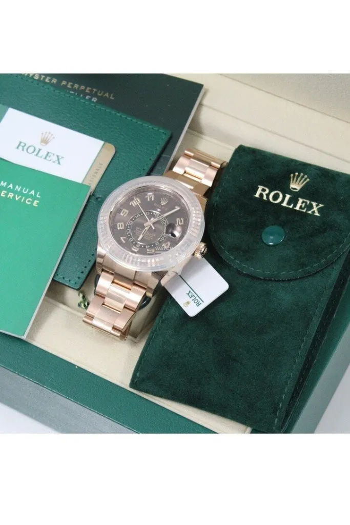 ROLEX Sky-Dweller 42 Chocolate Dial Rose Gold Men's Watch 326935