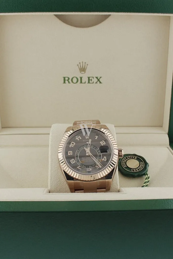 ROLEX Sky-Dweller 42 Chocolate Dial Rose Gold Men's Watch 326935