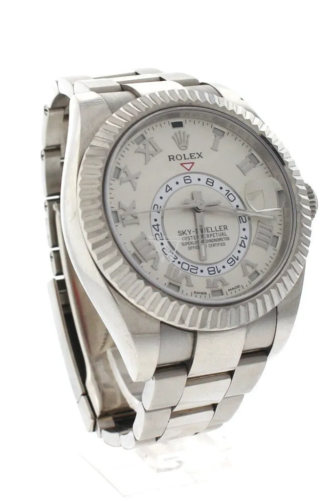 ROLEX Sky Dweller Ivory Dial 18K White Gold Oyster Automatic Men's Watch 326939