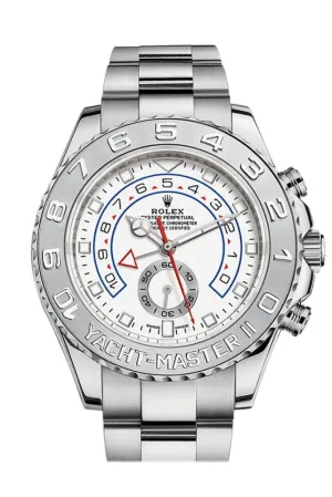 ROLEX Yacht-Master II 44 Blue Hands White Gold Mens Watch 116689