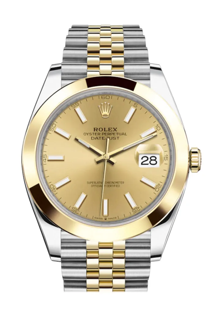 Rolex Datejust 41 Champagne Dial Steel and 18K Yellow Gold Jubilee Men's Watch 126303