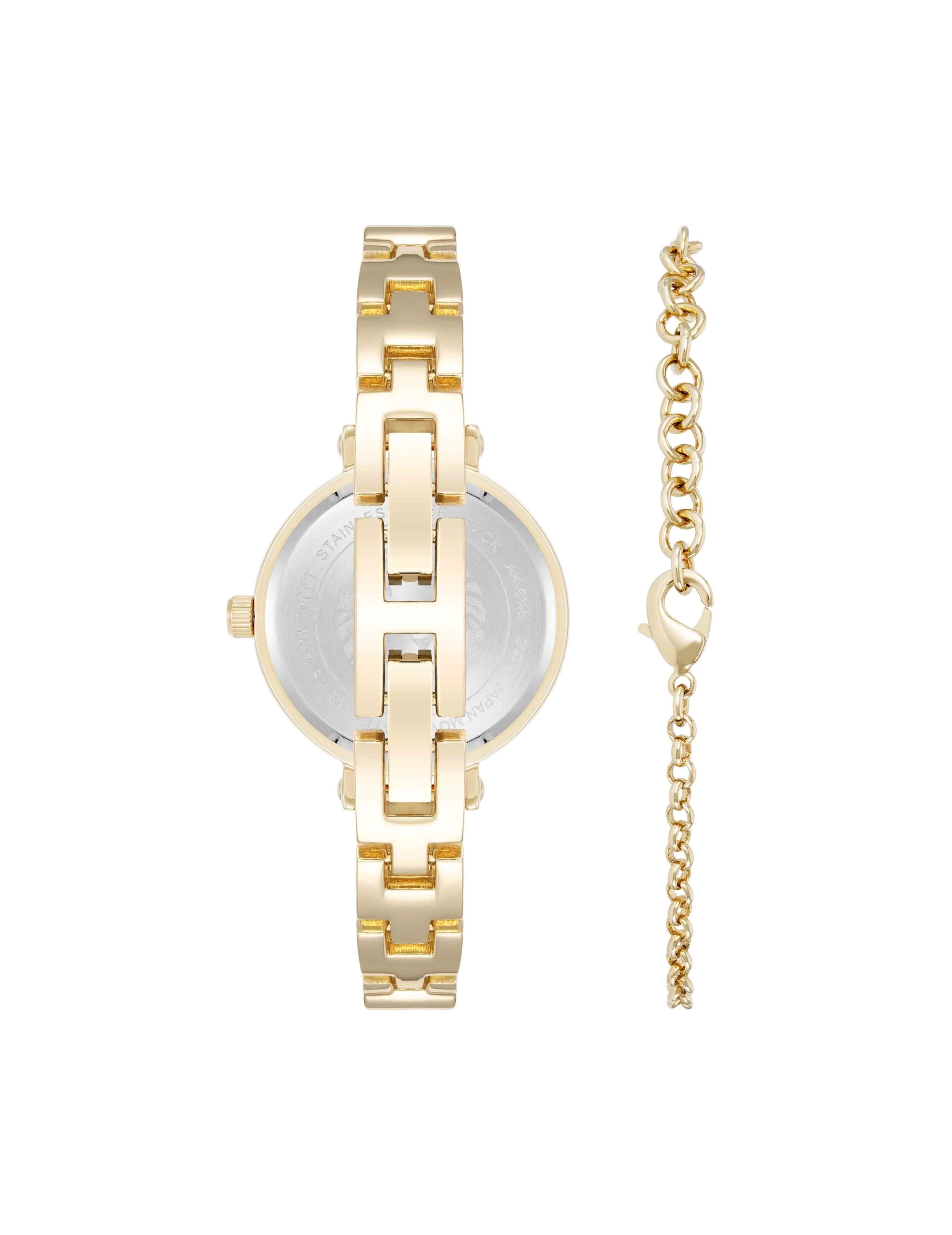 Round Gemstone Bangle Watch Set
