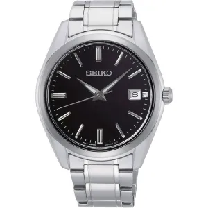 Seiko Men's Watch - Classic Quartz Black Dial Stainless Steel Bracelet | SUR311P1
