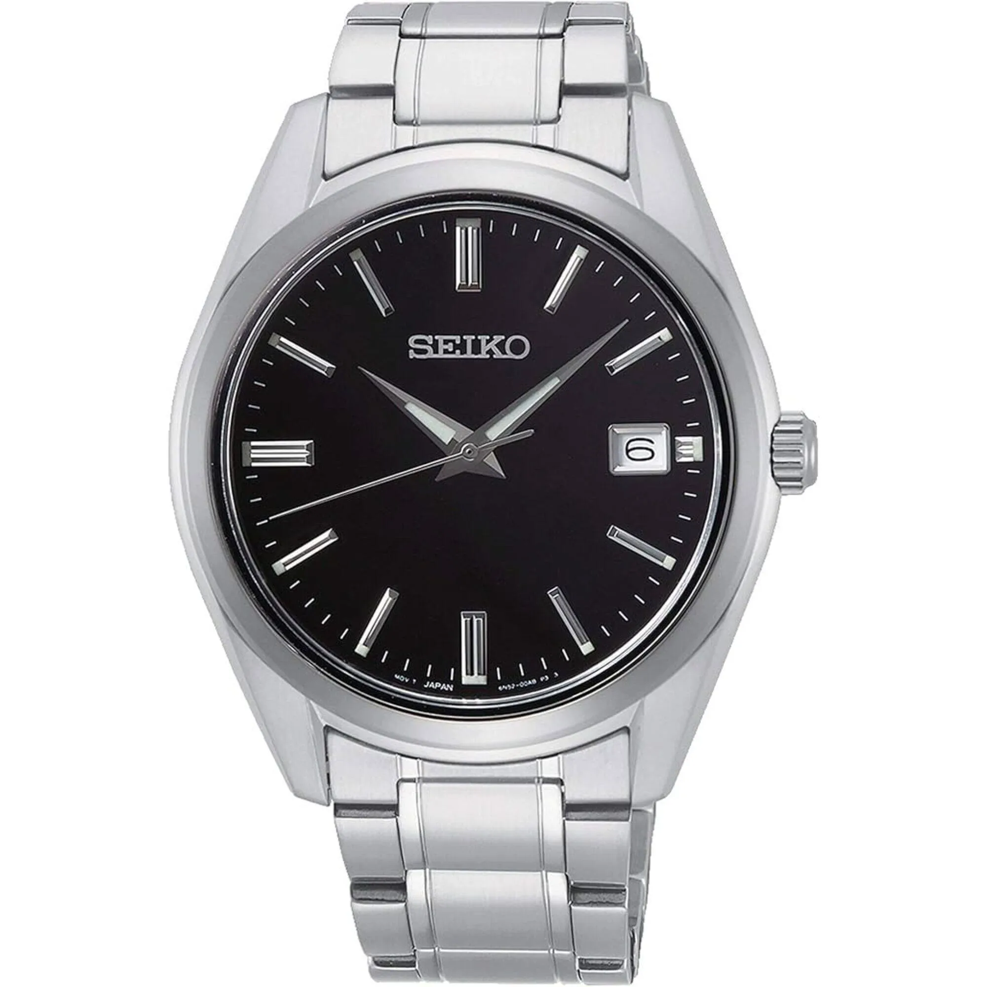 Seiko Men's Watch - Classic Quartz Black Dial Stainless Steel Bracelet | SUR311P1
