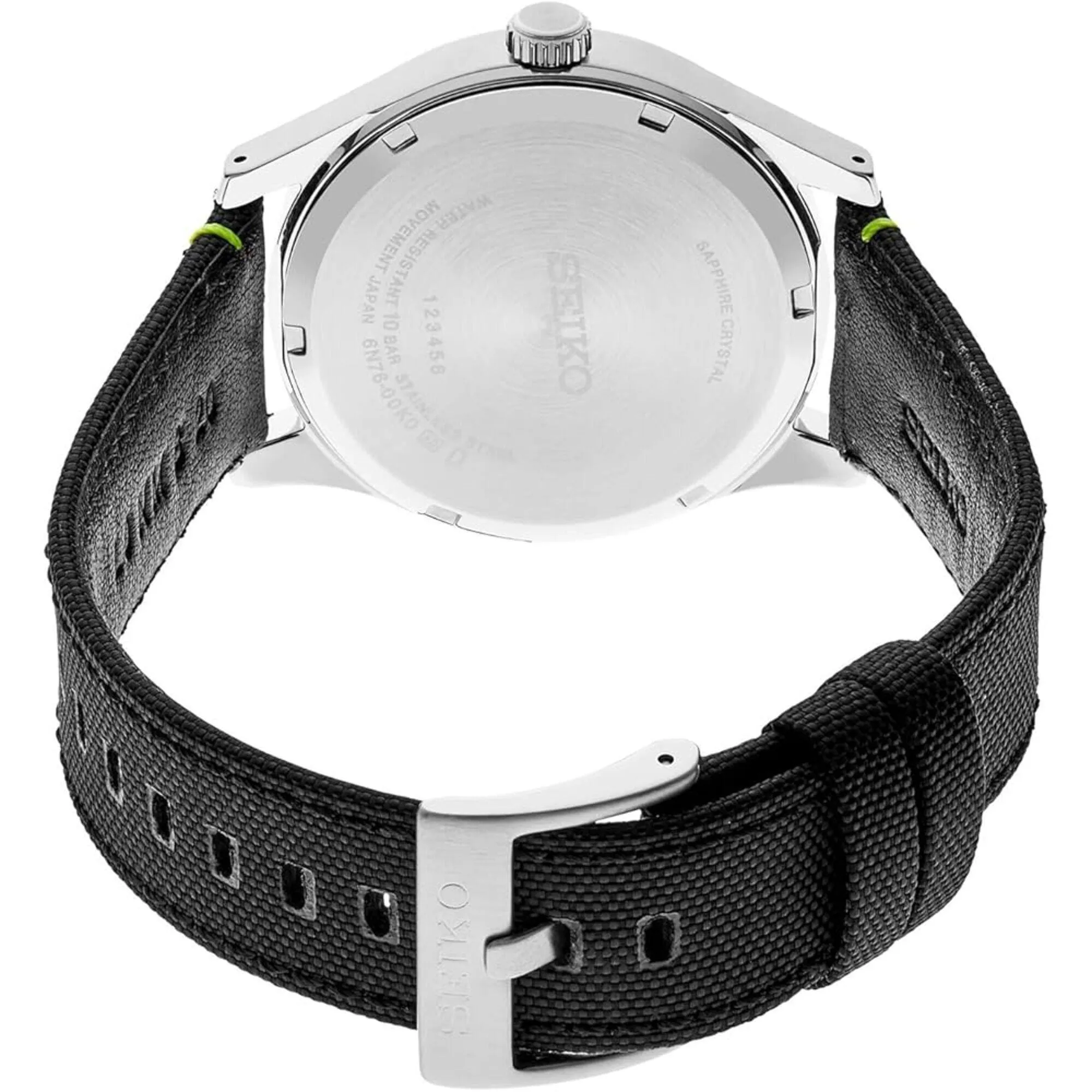 Seiko Men's Watch - Essentials Quartz Black Dial Nylon/Leather Strap | SUR517