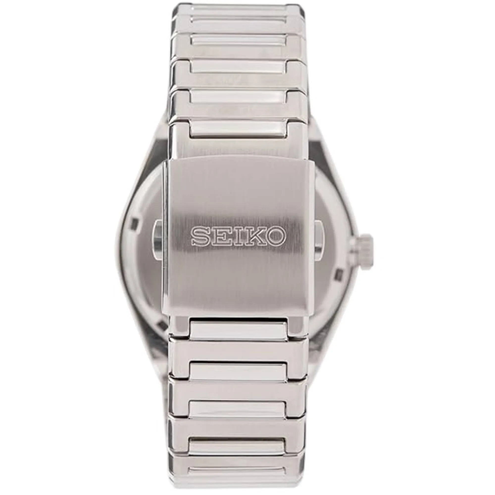 Seiko Men's Watch - Quartz Black Dial Silver Steel Bracelet Date Display | SUR557P1