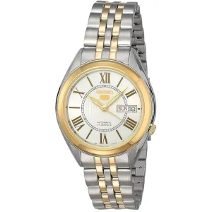 Seiko Men's Watch - Seiko 5 Automatic White Dial Two Tone Bracelet | SNKL36J1