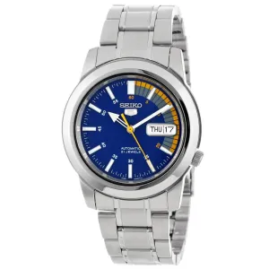 Seiko SNKK27 Men's Seiko 5 Automatic Stainless Steel Bracelet Blue Dial Day Date Watch