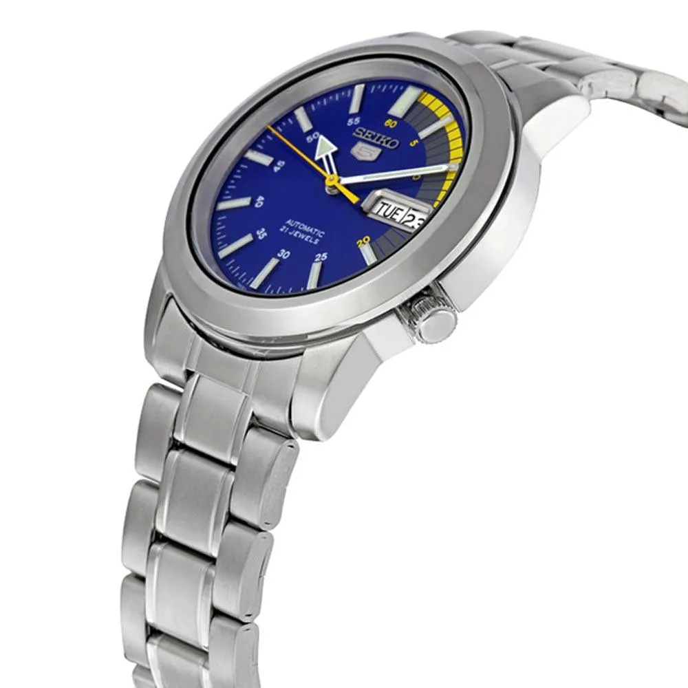 Seiko SNKK27 Men's Seiko 5 Automatic Stainless Steel Bracelet Blue Dial Day Date Watch