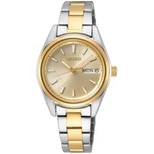 Seiko Women's Watch - Classic Quartz Gold Tone Dial Two Tone Bracelet | SUR354P1
