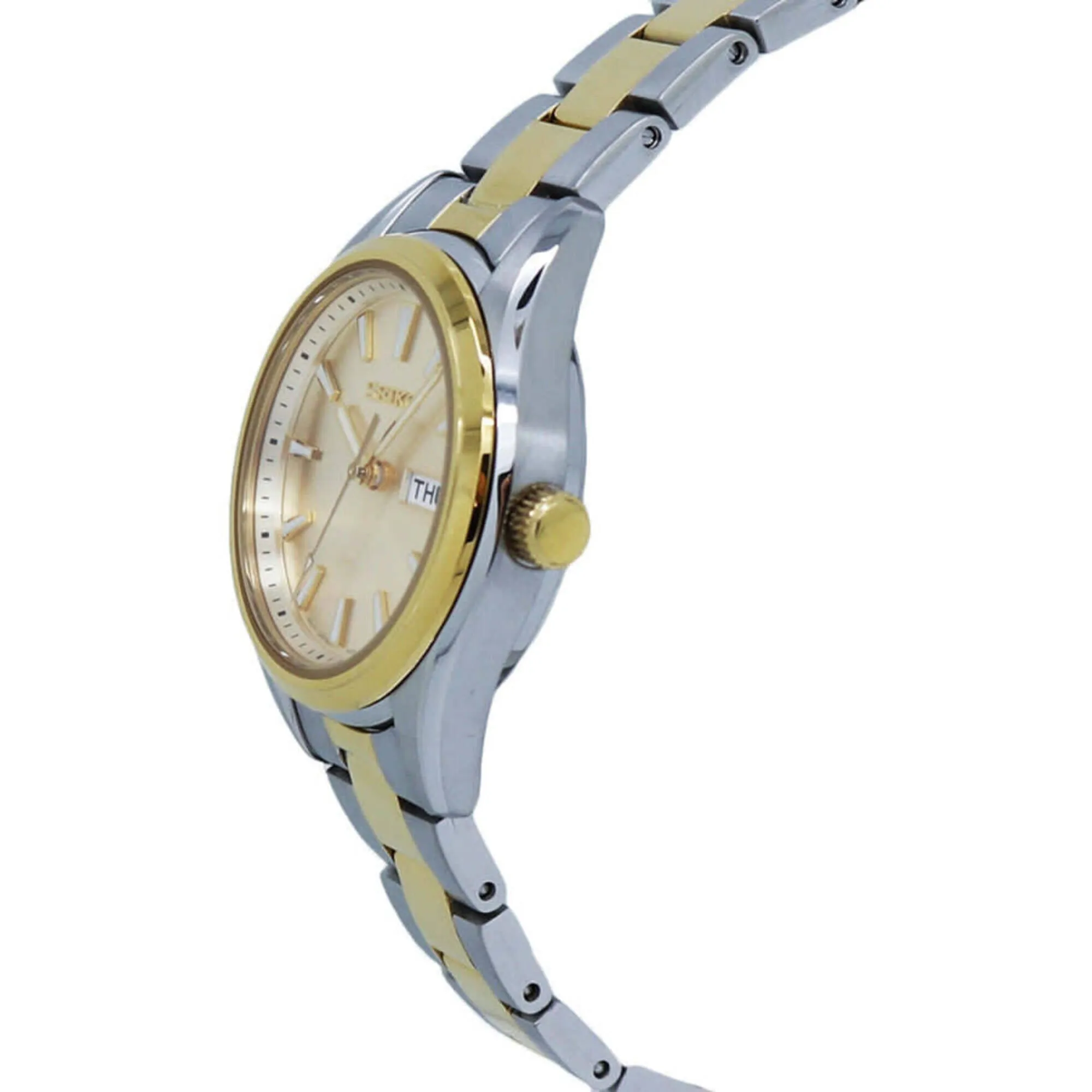 Seiko Women's Watch - Classic Quartz Gold Tone Dial Two Tone Bracelet | SUR354P1