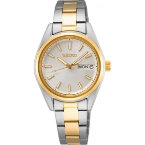 Seiko Women's Watch - Classic Quartz Silver Tone Dial Two Tone Bracelet | SUR454P1