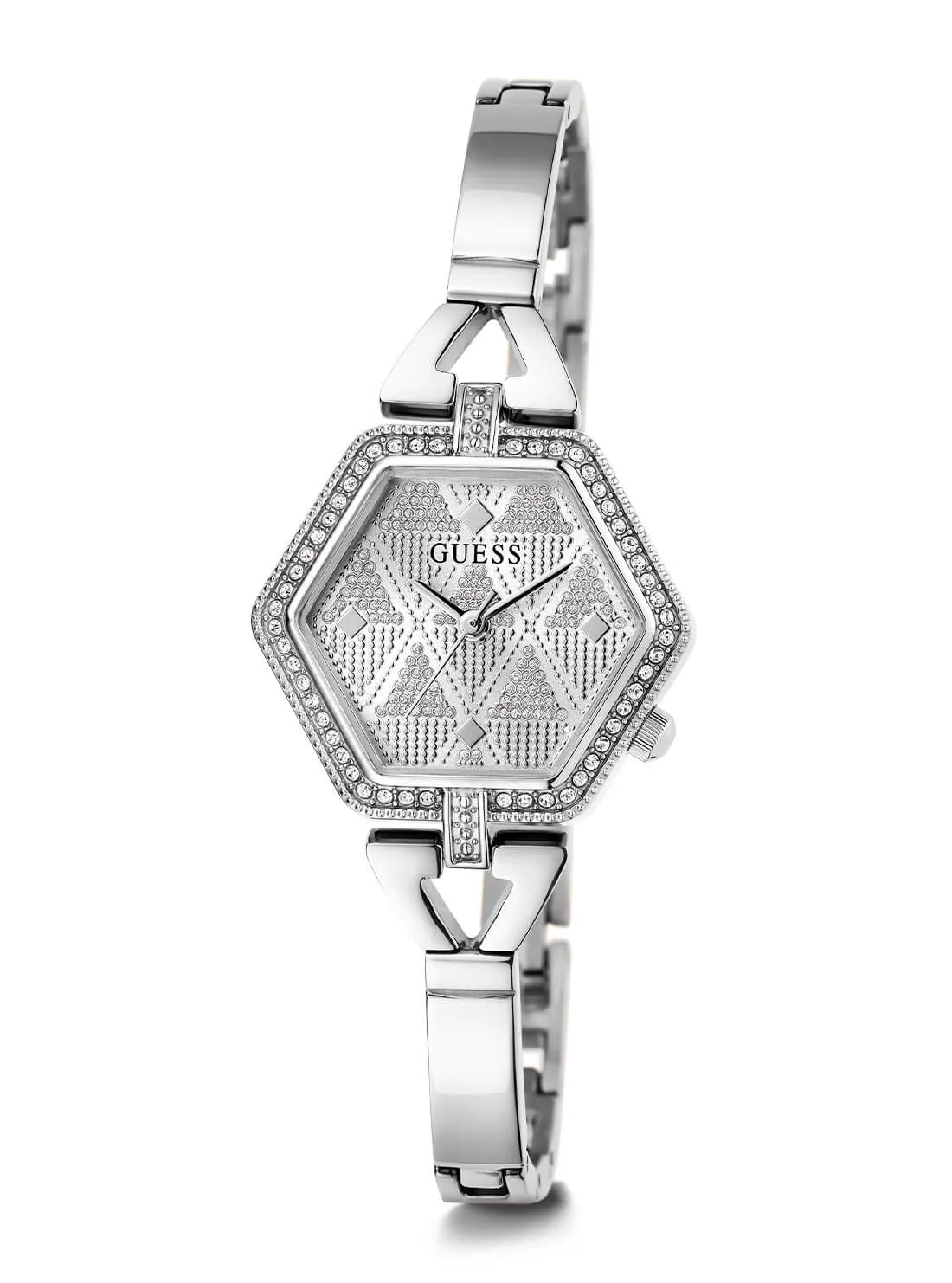Silver Audrey Glitz Hexagonal Link Watch