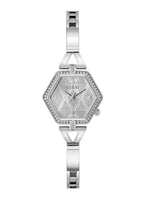 Silver Audrey Glitz Hexagonal Link Watch