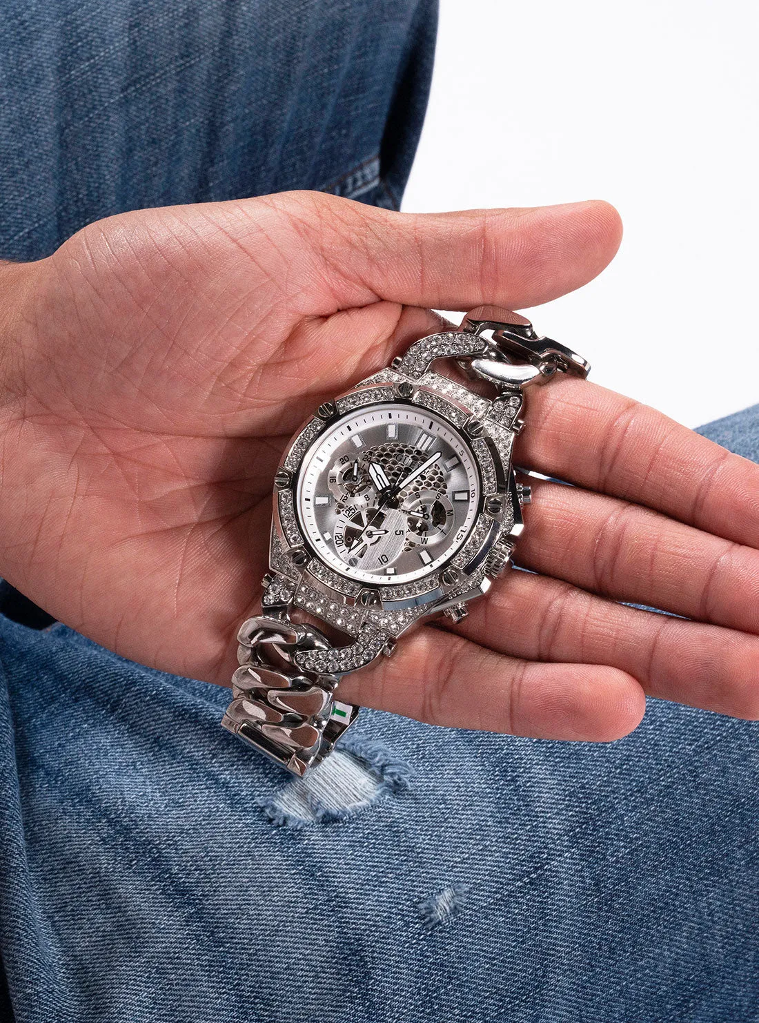 Silver Baron Glitz Watch
