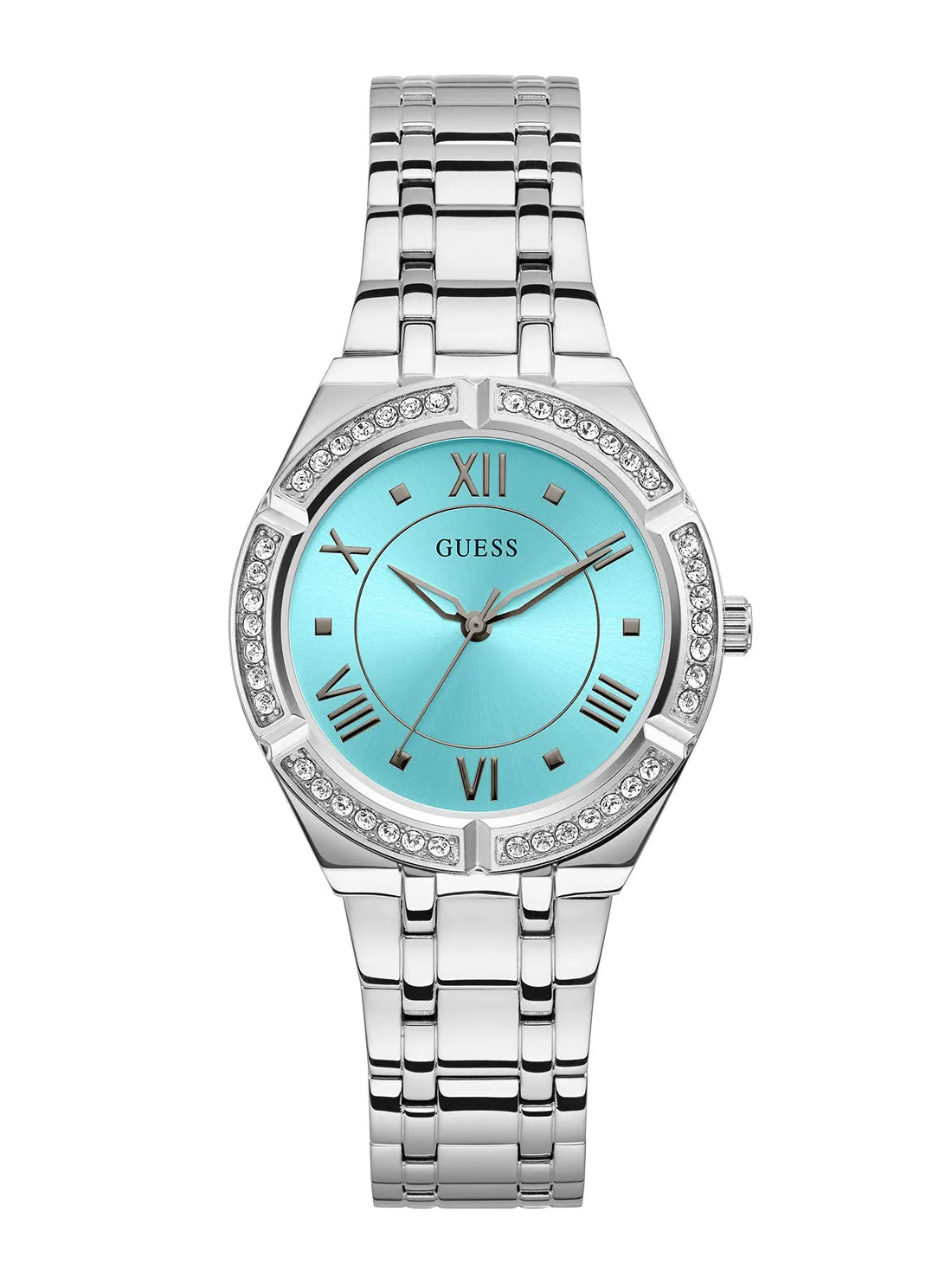 Silver Cosmo Aqua Crystal Watch