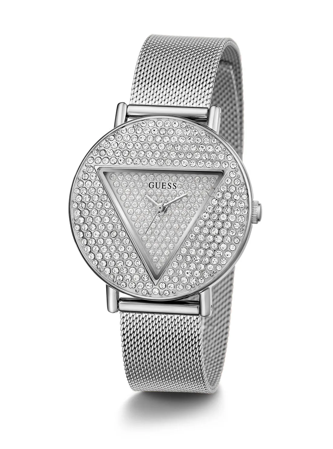 Silver Iconic Crystal Mesh Watch