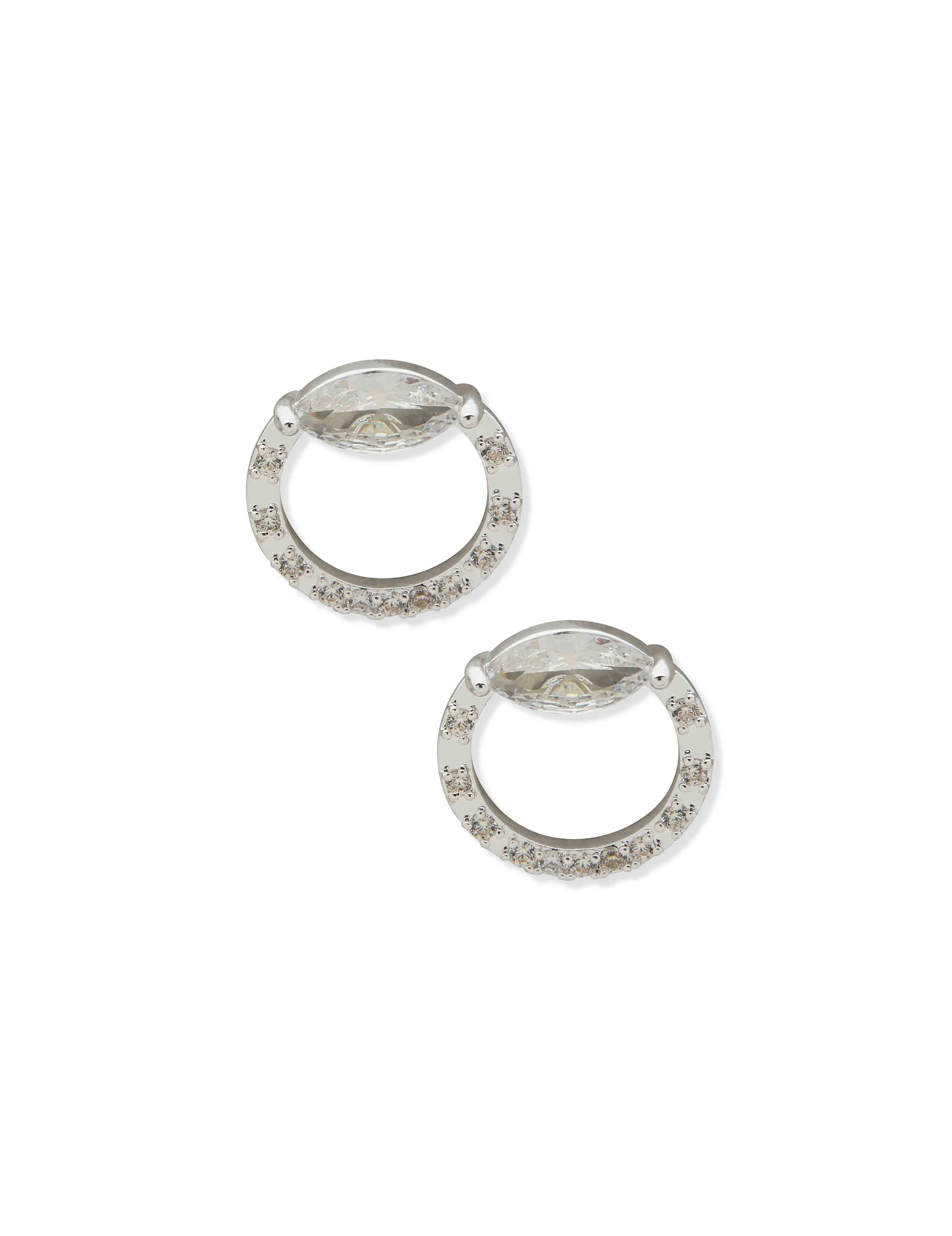 Silver Open Circle Stud Earring