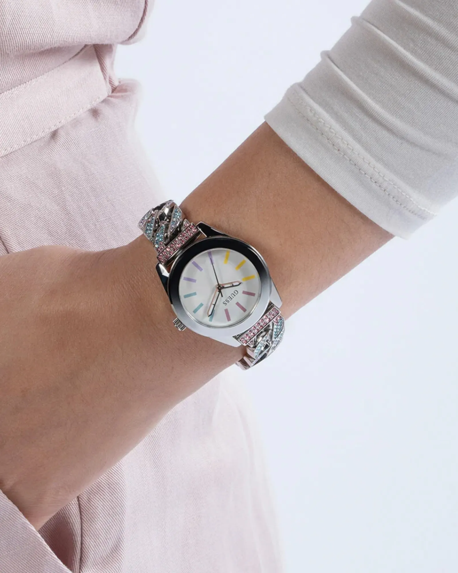 Silver Serena Multi Glitz Link Watch