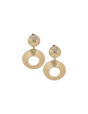 Spiral Drop Earring - Gold/Crystal