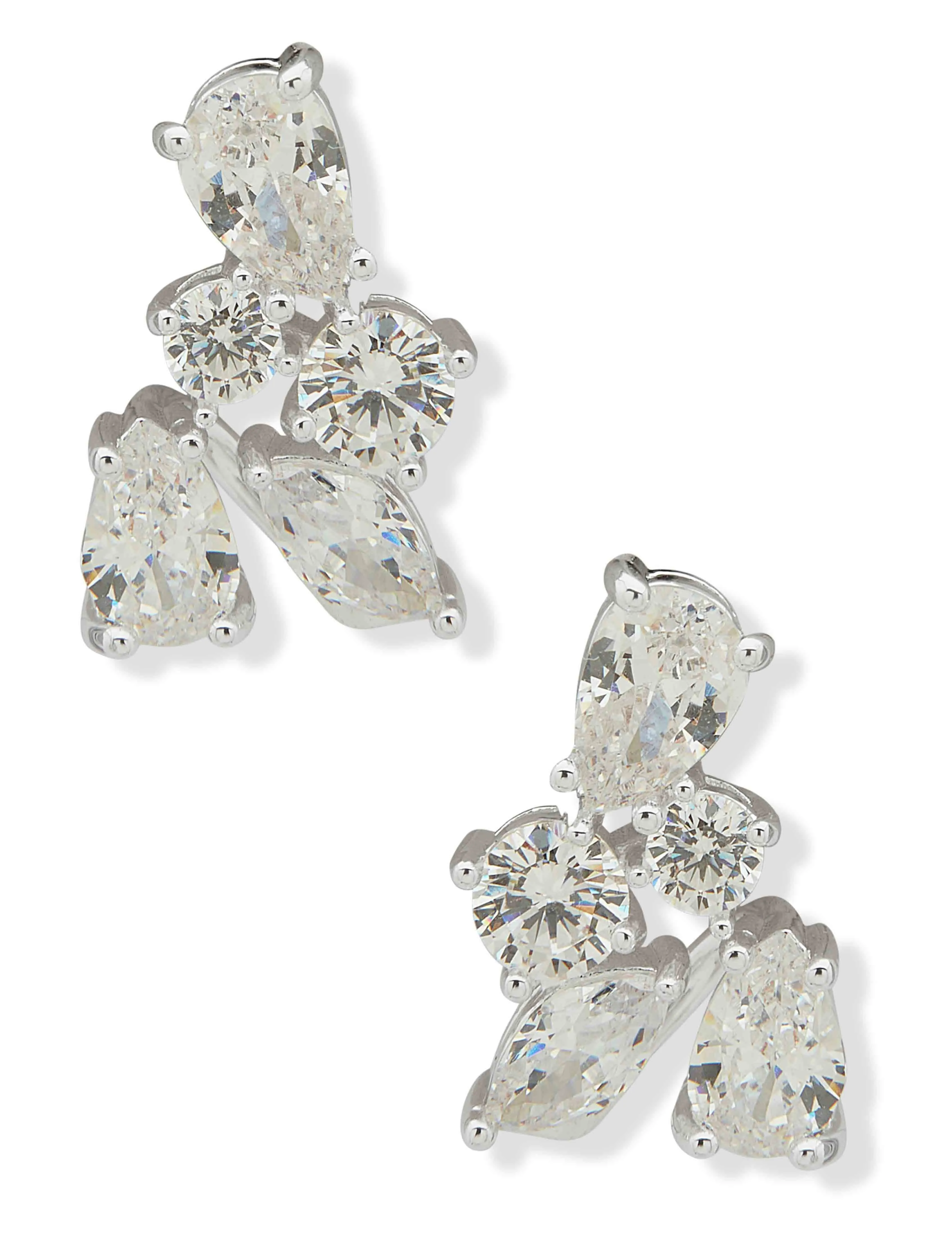 Stone Custer Earring - Silver