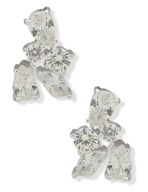 Stone Custer Earring - Silver