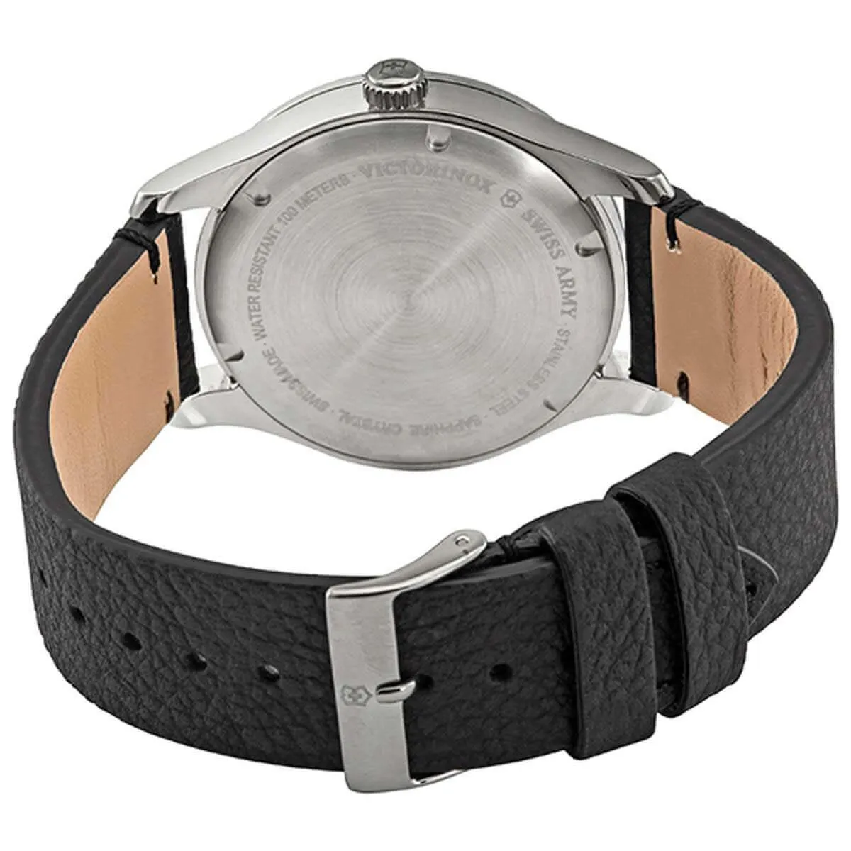 Swiss Army Men's Strap Watch - Alliance Grey & Black Dial Black Leather | 241804
