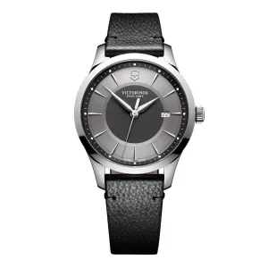 Swiss Army Men's Strap Watch - Alliance Grey & Black Dial Black Leather | 241804
