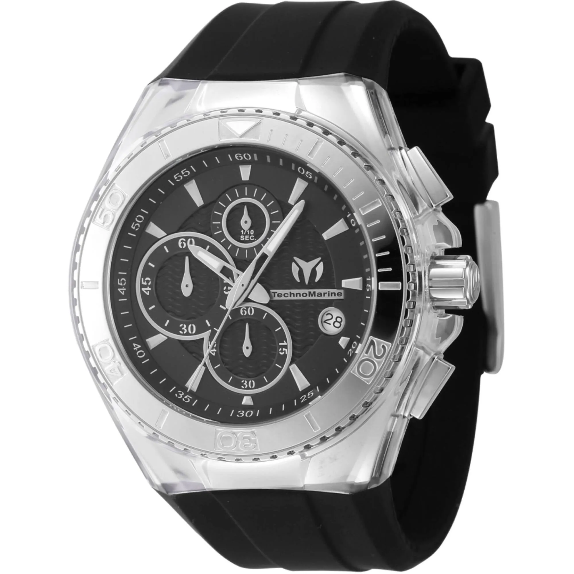 Technomarine Men's Watch - Cruise Star Chrono Black Dial Silicone Strap | TM-122024
