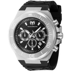 Technomarine Men's Watch - Manta Ocean Chrono Black and Silver Dial Strap | TM-224012