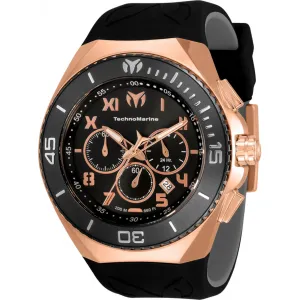 Technomarine Men's Watch - Manta Ocean Chrono Rose Gold Case Black Dial | TM-220009
