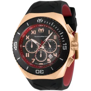 Technomarine Men's Watch - Manta Ocean Chronograph Black and Red Strap | TM-221046