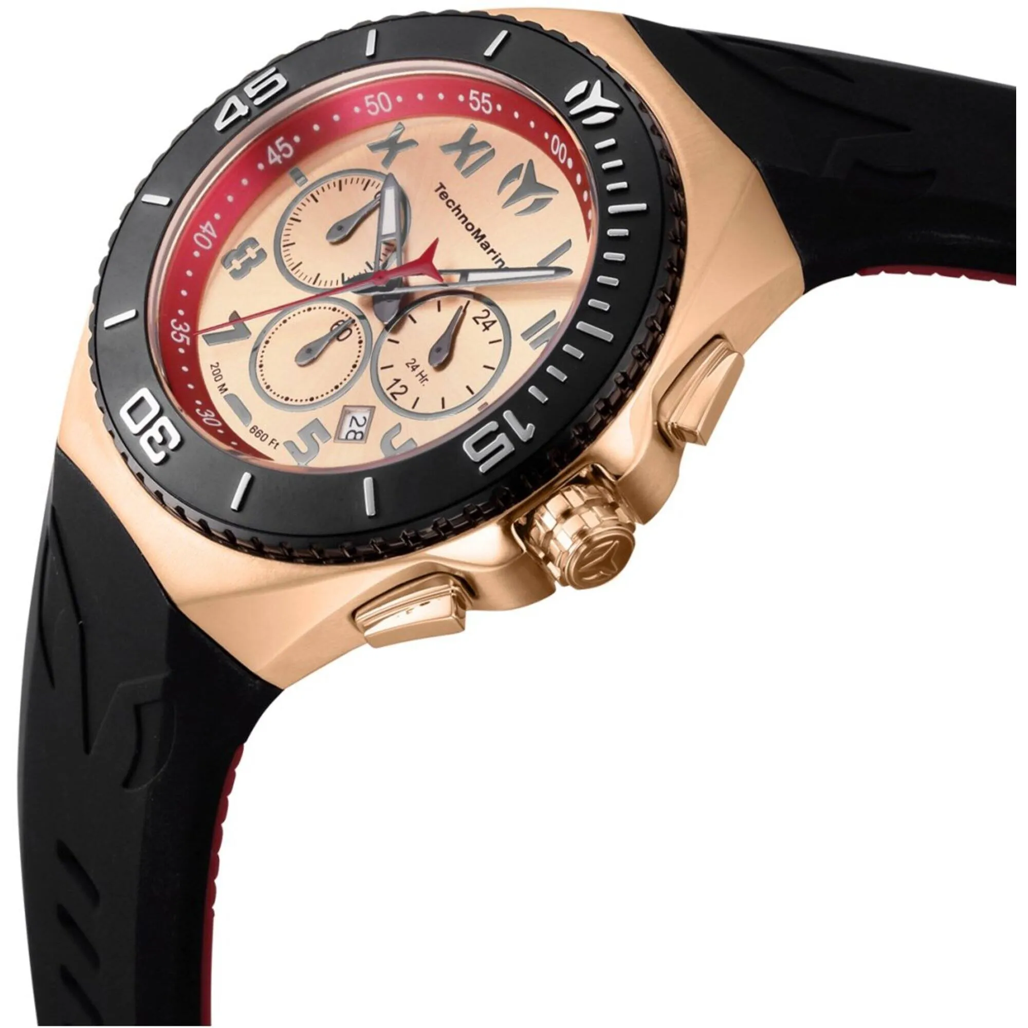 Technomarine Men's Watch - Manta Ocean Chronograph Red and Rose Gold Dial | TM-221047