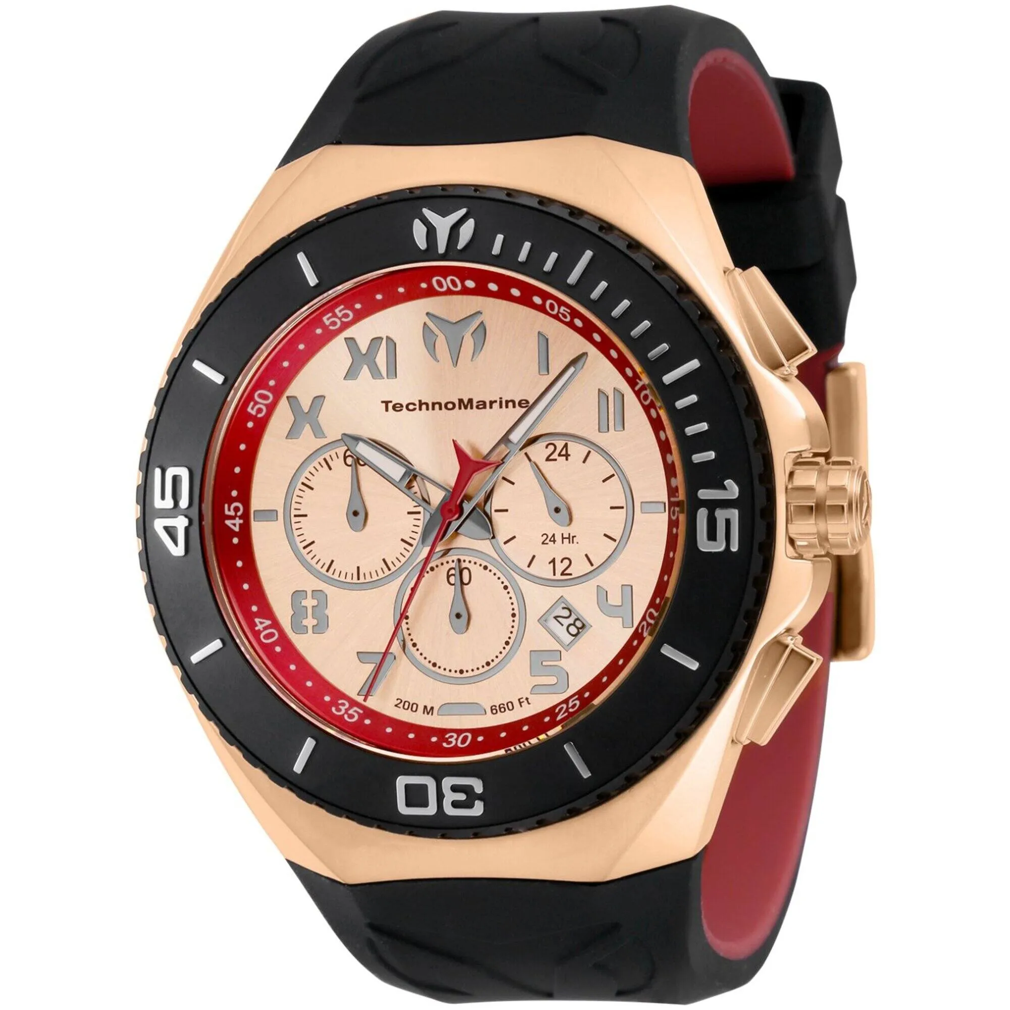 Technomarine Men's Watch - Manta Ocean Chronograph Red and Rose Gold Dial | TM-221047