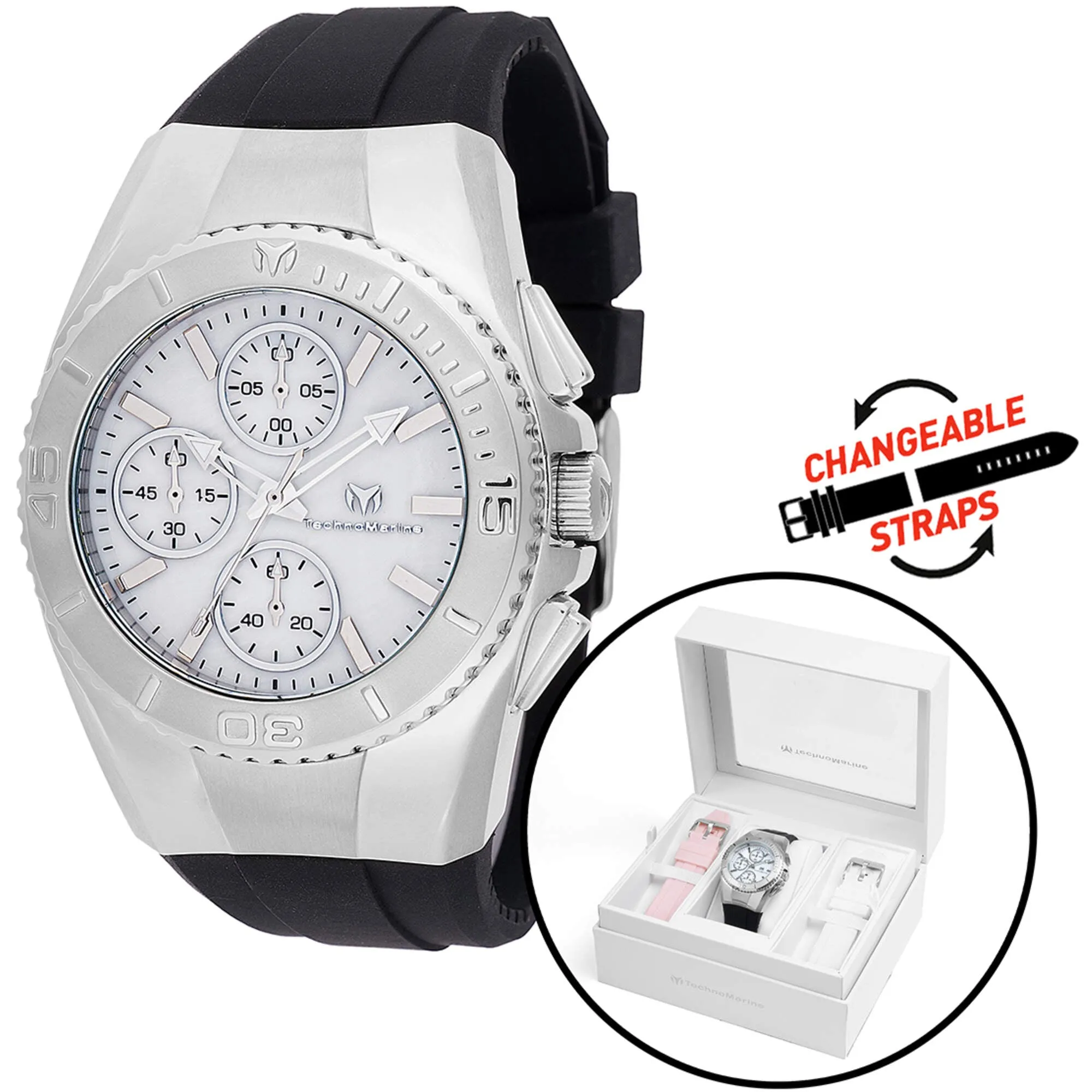 Technomarine Women's Watch - Cruise Original White Dial Silicone Strap | TM-124032