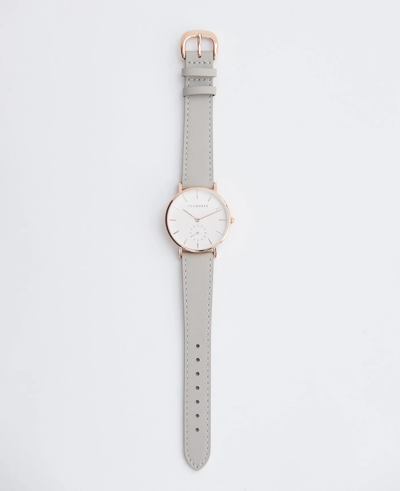 The Classic: Rose Gold Case / White Dial / Light Grey Leather